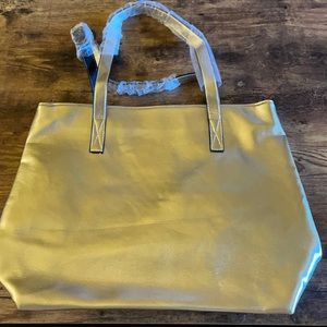 Metallic Gold Tote bag with smaller clutch